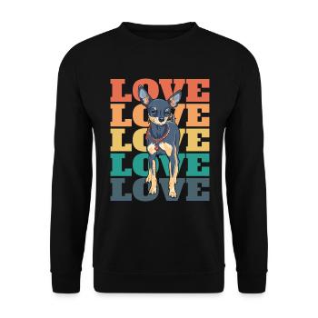 Chien Chihuahua J’Adore les Chihuahuas - Sweat-shirt Unisexe - noir - Devant - Alina (178cm) & Michal (187cm)