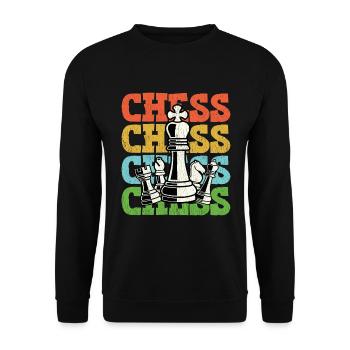Chess Retro Vintage - Unisex Sweatshirt - black - Front - Alina (178cm) & Michal (187cm)