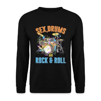 Drum Sex Drums And Rock And Roll - Unisex Sweatshirt - black - Front - Alina (178cm) & Michal (187cm)