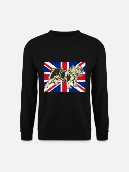English Bulldog Union Jack Flag - Unisex Sweatshirt - black