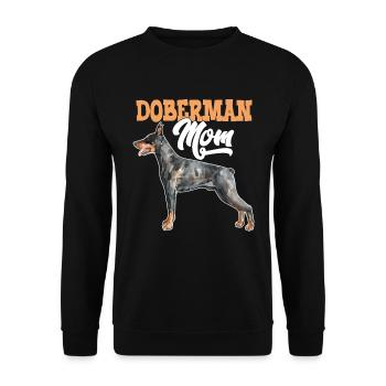 Doberman Dog Doberman Mom - Unisex Sweatshirt - black - Front - Alina (178cm) & Michal (187cm)