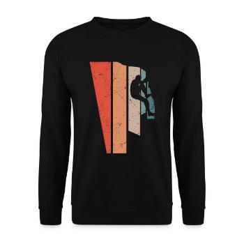 Kletterer Vintage Berge Klettern Bouldern - Unisex Pullover - Schwarz - Vorne - Alina (178cm) & Michal (187cm)