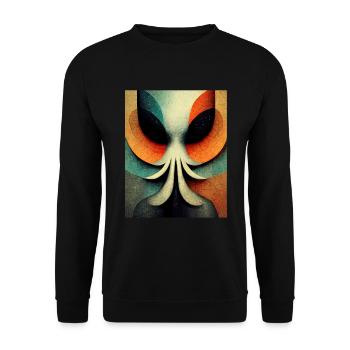 Alinen bauhaus Stil Vintage - Unisex Pullover - Schwarz - Vorne - Alina (178cm) & Michal (187cm)
