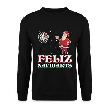 Feliz Navidarts - Unisex Pullover - Schwarz - Vorne - Alina (178cm) & Michal (187cm)