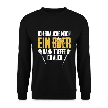 Ich Brauche Noch Ein Bier Dann Treffe Ich Auch - Unisex Pullover - Schwarz - Vorne - Alina (178cm) & Michal (187cm)