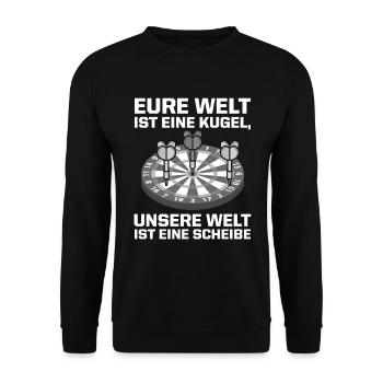Eure Welt Ist Eine Kugel, Unsere Welt Ist Eine - Unisex Pullover - Schwarz - Vorne - Alina (178cm) & Michal (187cm)