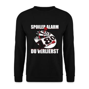 Spoiler Alarm Du Verlierst - Unisex Pullover - Schwarz - Vorne - Alina (178cm) & Michal (187cm)