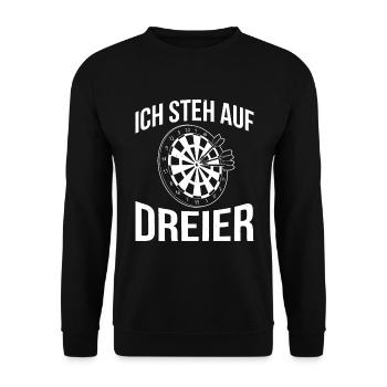 Ich Steh Auf Dreier - Unisex Pullover - Schwarz - Vorne - Alina (178cm) & Michal (187cm)