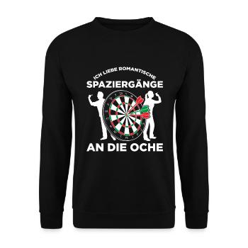 Ich Liebe Romantische Spaziergänge An Die Oche - Unisex Pullover - Schwarz - Vorne - Alina (178cm) & Michal (187cm)
