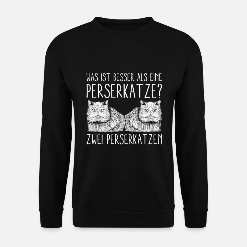 Was ist besser als eine Perserkatze? Zwei - Unisex Pullover - Schwarz