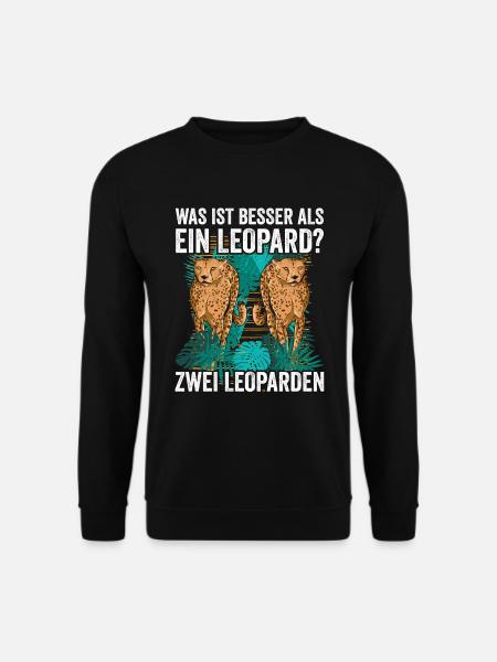 Was ist besser als ein Leopard? Zwei Leoparden - Unisex Pullover - Schwarz