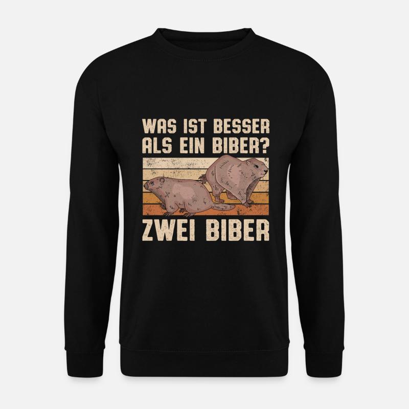 Was ist besser als ein Biber? Zwei Biber - Unisex Pullover - Schwarz