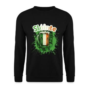 St Patricks Day Slainte - Unisex Sweatshirt - black - Front - Alina (178cm) & Michal (187cm)