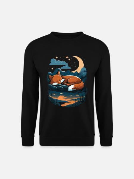 Cute Fox Sleeping - Unisex Sweatshirt - black