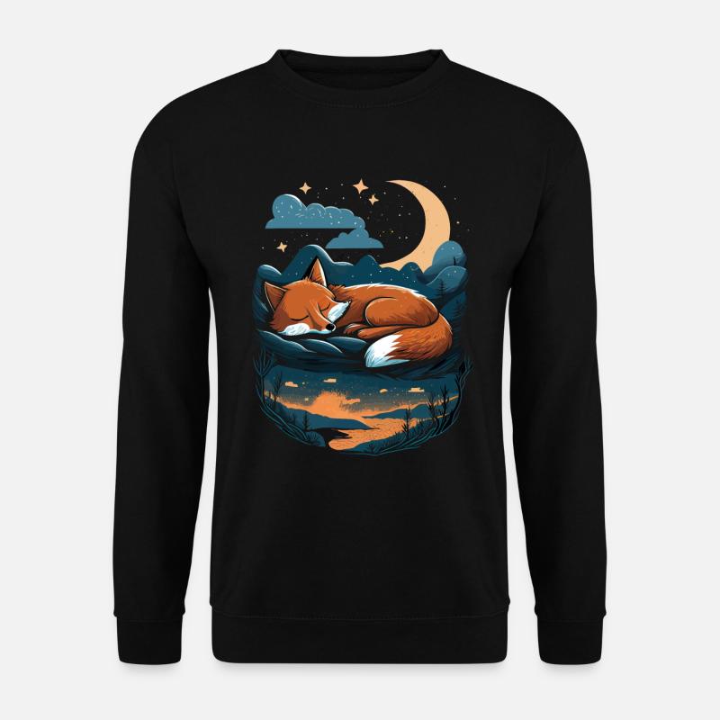 Cute Fox Sleeping - Unisex Sweatshirt - black