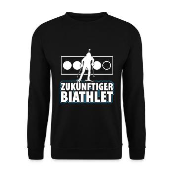 Zukünftiger Biathlet Biathlon Fan - Unisex Pullover - Schwarz - Vorne - Alina (178cm) & Michal (187cm)