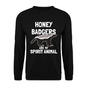 Les blaireaux de miel sont mon animal spirituel - Sweat-shirt Unisexe - noir - Devant - Alina (178cm) & Michal (187cm)