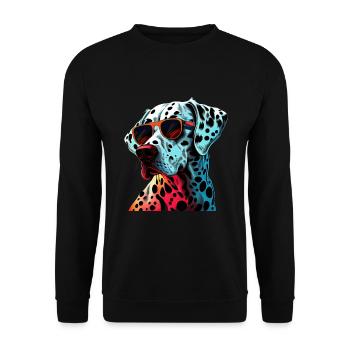 Dalmatien cool portant des lunettes de soleil - Sweat-shirt Unisexe - noir - Devant - Alina (178cm) & Michal (187cm)