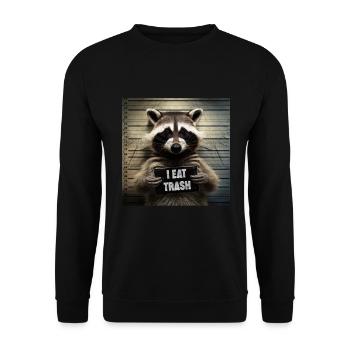 Arrested Raccoon Police Mugshot I Eat Trash - Unisex Sweatshirt - black - Front - Alina (178cm) & Michal (187cm)