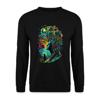 Femme De La Forêt Colorée - Sweat-shirt Unisexe - noir - Devant - Alina (178cm) & Michal (187cm)