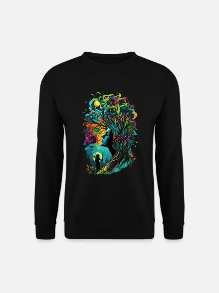 Frau des Waldes bunt - Unisex Pullover - Schwarz