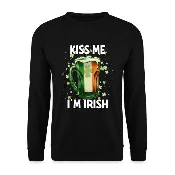 St Patricks Day Kiss Me Im Irish - Unisex Sweatshirt - black - Front - Alina (178cm) & Michal (187cm)