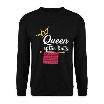 Knitting Queen Of The Knits - Unisex Sweatshirt - black - Front - Alina (178cm) & Michal (187cm)