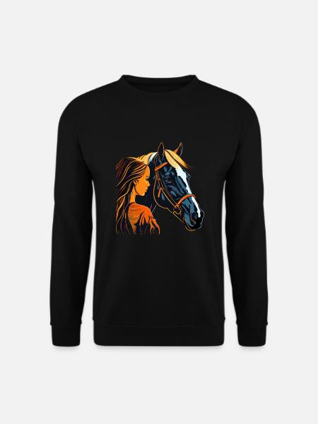 Cheval et fille - Sweat-shirt Unisexe - noir