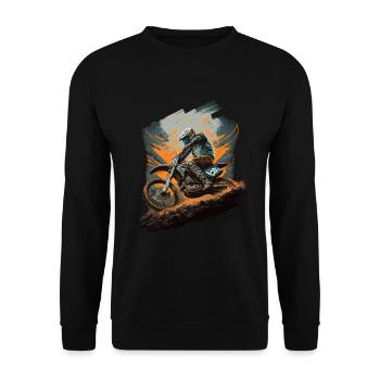 Dirt Biking Dirt Bike Fahrer - Unisex Pullover - Schwarz - Vorne - Alina (178cm) & Michal (187cm)
