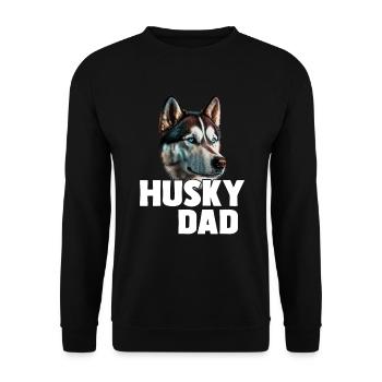 Sibirischer Husky-Vater - Unisex Pullover - Schwarz - Vorne - Alina (178cm) & Michal (187cm)