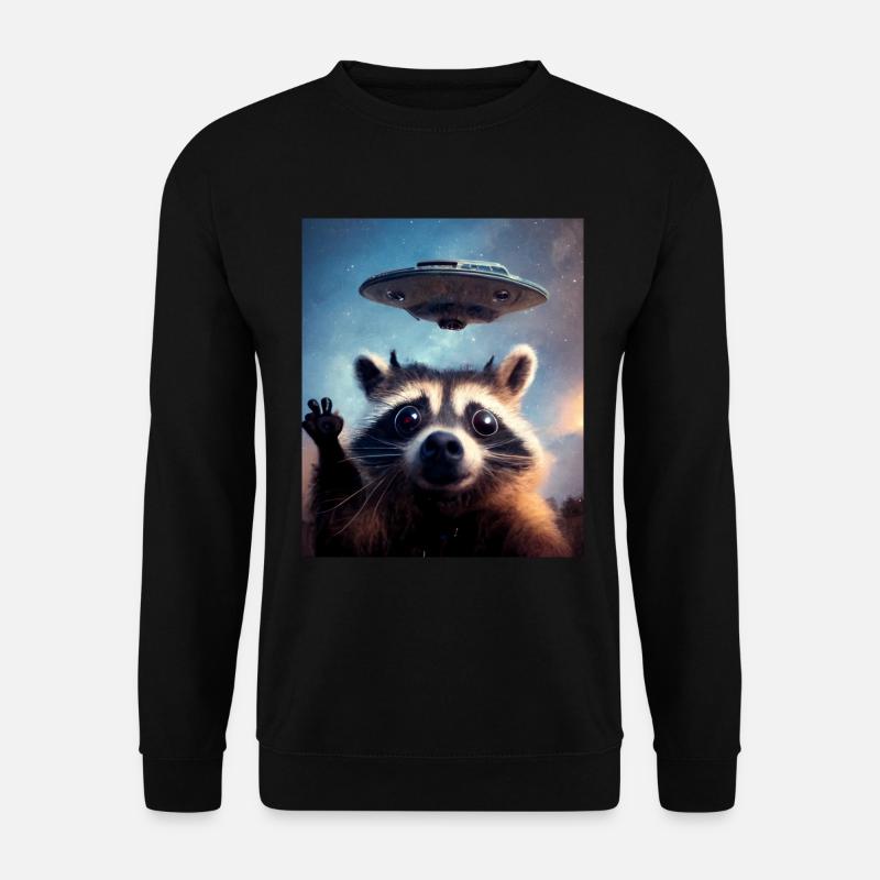 Racoon UFO - Unisex Sweatshirt - black