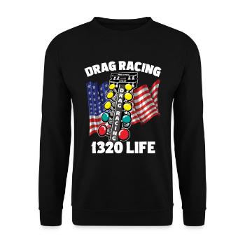 Drag Racing 1320 Life - Unisex Pullover - Schwarz - Vorne - Alina (178cm) & Michal (187cm)