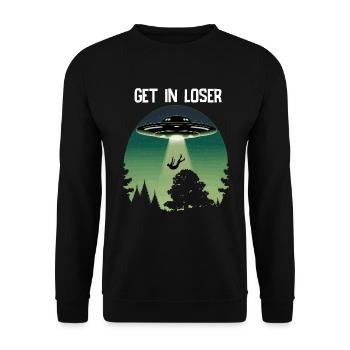 OVNI Soucoupe Volante Alien Enlèvement D’Homme - Sweat-shirt Unisexe - noir - Devant - Alina (178cm) & Michal (187cm)