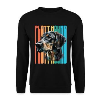 Plott Hound Retro Vintage - Sweat-shirt Unisexe - noir - Devant - Alina (178cm) & Michal (187cm)