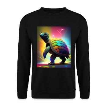 Turtle à la discothèque - Sweat-shirt Unisexe - noir - Devant - Alina (178cm) & Michal (187cm)