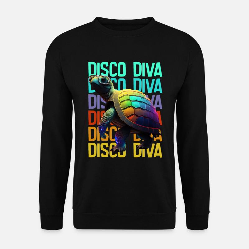 Turtle Disco Diva - Unisex Pullover - Schwarz