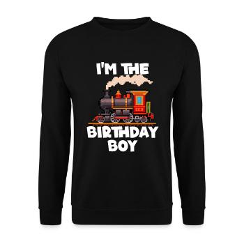 Im The Birthday Boy Train - Unisex Pullover - Schwarz - Vorne - Alina (178cm) & Michal (187cm)