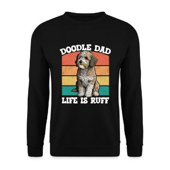 Doodle Dog Doodle Dad Life Ruff - Unisex Sweatshirt - black - Front - Alina (178cm) & Michal (187cm)