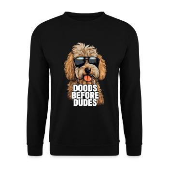 Goldendoodle Doods Before Dudes - Sweat-shirt Unisexe - noir - Devant - Alina (178cm) & Michal (187cm)