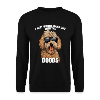 Goldendoodle I Just Wanna Hang Out With The Doods - Unisex Sweatshirt - black - Front - Alina (178cm) & Michal (187cm)