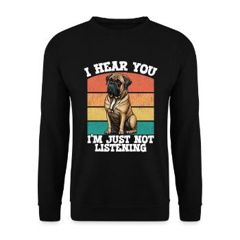 Bullmastiff Je t’entends Je n’écoute tout simplement pas - Sweat-shirt Unisexe - noir - Devant - Alina (178cm) & Michal (187cm)