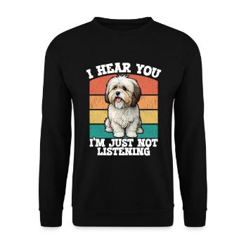 Chien havanais Je t’entends Je n’écoute tout simplement pas - Sweat-shirt Unisexe - noir - Devant - Alina (178cm) & Michal (187cm)
