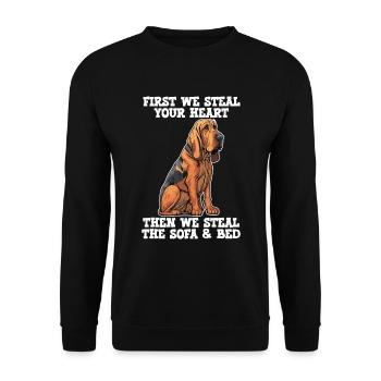 Bloodhound First We Steal Your Heart - Sweat-shirt Unisexe - noir - Devant - Alina (178cm) & Michal (187cm)