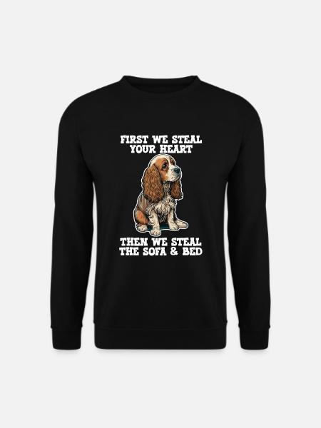 Cocker Spaniel First We Steal Your Heart - Unisex Sweatshirt - black