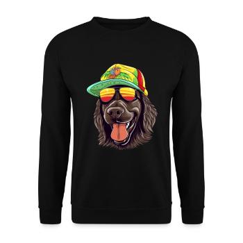 Cooler Rasta Black Retriever Bunt - Unisex Pullover - Schwarz - Vorne - Alina (178cm) & Michal (187cm)