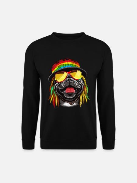 Cooler Rasta Mops bunt - Unisex Pullover - Schwarz