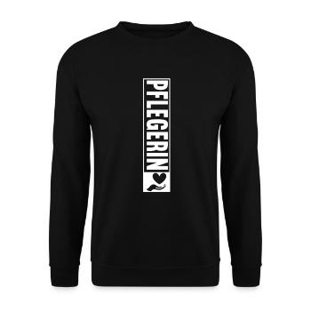 Pflegerin Mit Herz Altenpflege Pflegeleben - Unisex Pullover - Schwarz - Vorne - Alina (178cm) & Michal (187cm)
