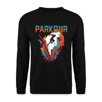 Parkour Urbain - Sweat-shirt Unisexe - noir - Devant - Alina (178cm) & Michal (187cm)