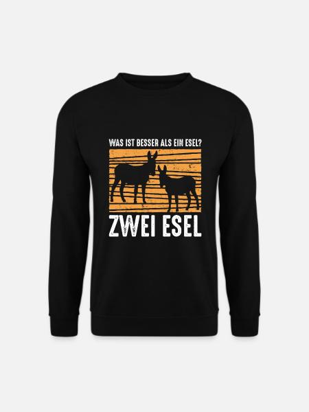 Was ist besser als ein Esel? Zwei Esel - Unisex Pullover - Schwarz