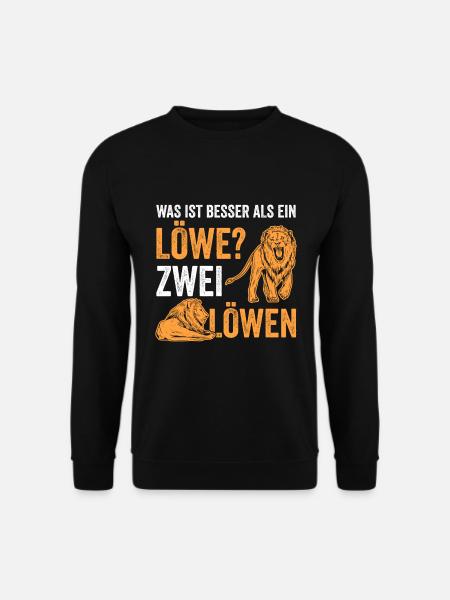 Was ist besser als ein Löwe? Zwei Löwen - Unisex Pullover - Schwarz